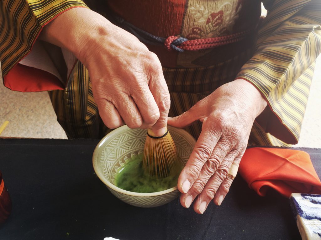 Japanese tea ceremony with kimono