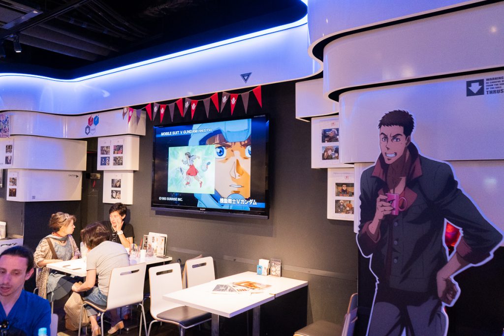 The interior of Gundam Cafe